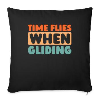 Paramotor Gleitschirmfliegen - Sofakissenbezug 45 x 45 cm - Schwarz - Vorne