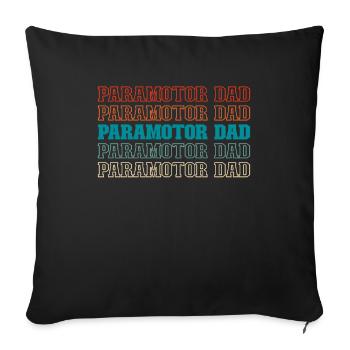 Paramotor Gleitschirmfliegen - Sofakissenbezug 45 x 45 cm - Schwarz - Vorne