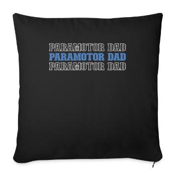 Paramotor Gleitschirmfliegen - Sofakissenbezug 45 x 45 cm - Schwarz - Vorne
