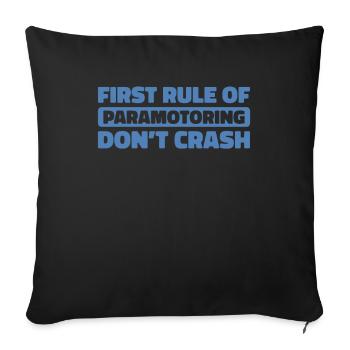 Paramotor Gleitschirmfliegen - Sofakissenbezug 45 x 45 cm - Schwarz - Vorne
