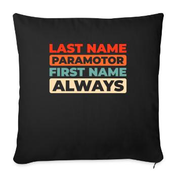 Paramotor Gleitschirmfliegen - Sofakissenbezug 45 x 45 cm - Schwarz - Vorne