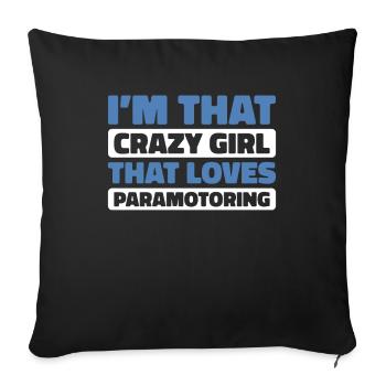 Paramoteur parapente - Housse de coussin décorative 45 x 45 cm - noir - Devant