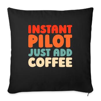 Paramoteur parapente - Housse de coussin décorative 45 x 45 cm - noir - Devant