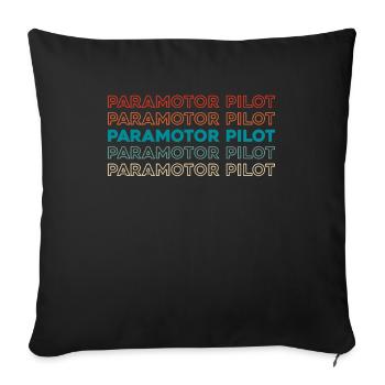 Paramoteur parapente - Housse de coussin décorative 45 x 45 cm - noir - Devant