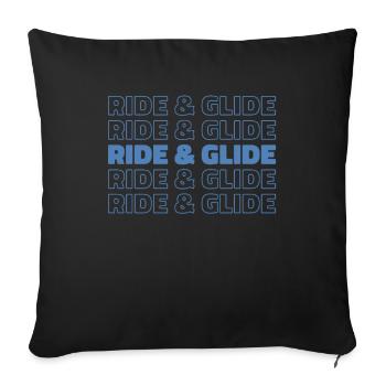 Paramotor Gleitschirmfliegen - Sofakissenbezug 45 x 45 cm - Schwarz - Vorne