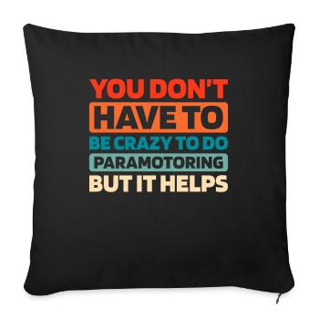 Paramotor Gleitschirmfliegen - Sofakissenbezug 45 x 45 cm - Schwarz - Vorne