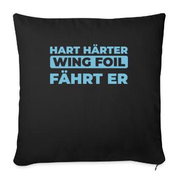 Wing Surf Wing Foil - Sofa pillowcase 17,3'' x 17,3'' (45 x 45 cm) - black - Front