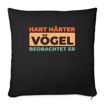 Ornithologues amateurs - Housse de coussin décorative 45 x 45 cm - noir - Devant