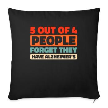 Alzheimer Drôle Sensibilisation à la maladie d’Alzheimer - Housse de coussin décorative 45 x 45 cm - noir - Devant