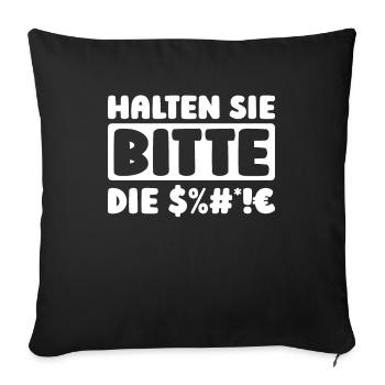 Black humor please shut up - Sofa pillowcase 17,3'' x 17,3'' (45 x 45 cm) - black - Front