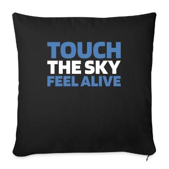 Paramotor Gleitschirmfliegen - Sofakissenbezug 45 x 45 cm - Schwarz - Vorne