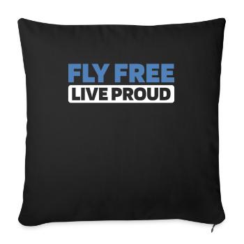 Paramoteur parapente - Housse de coussin décorative 45 x 45 cm - noir - Devant