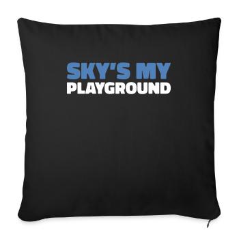 Paramotor Gleitschirmfliegen - Sofakissenbezug 45 x 45 cm - Schwarz - Vorne