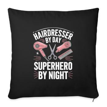 Hairdresser Hairstylist - Sofa pillowcase 17,3'' x 17,3'' (45 x 45 cm) - black - Front