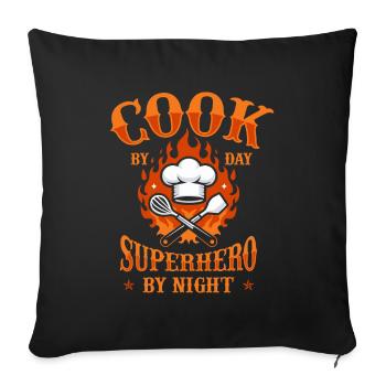 Cook Cooking - Sofa pillowcase 17,3'' x 17,3'' (45 x 45 cm) - black - Front