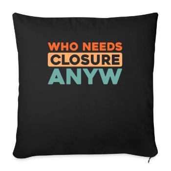 Humour noir - Housse de coussin décorative 45 x 45 cm - noir - Devant