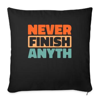 Humour noir - Housse de coussin décorative 45 x 45 cm - noir - Devant