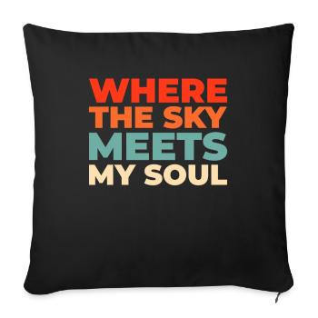 Paramoteur parapente - Housse de coussin décorative 45 x 45 cm - noir - Devant
