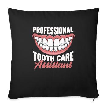 Dental assistant - Sofa pillowcase 17,3'' x 17,3'' (45 x 45 cm) - black - Front