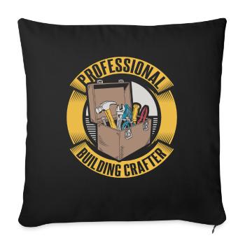 Construction worker - Sofa pillowcase 17,3'' x 17,3'' (45 x 45 cm) - black - Front
