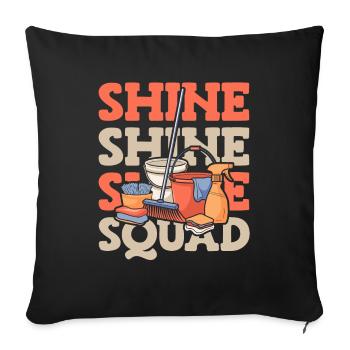 Cleaner Squad - Sofa pillowcase 17,3'' x 17,3'' (45 x 45 cm) - black - Front