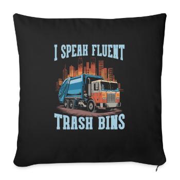 Garbage collector garbage man - Sofa pillowcase 17,3'' x 17,3'' (45 x 45 cm) - black - Front