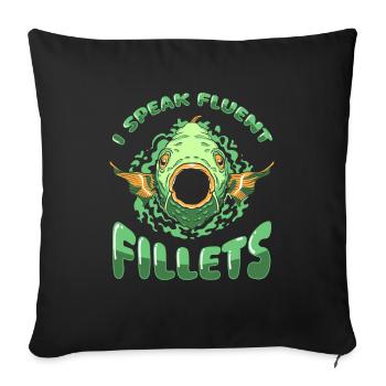 Fishmonger - Sofa pillowcase 17,3'' x 17,3'' (45 x 45 cm) - black - Front