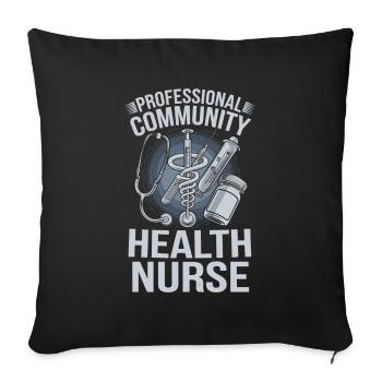 Community nurse - Sofa pillowcase 17,3'' x 17,3'' (45 x 45 cm) - black - Front