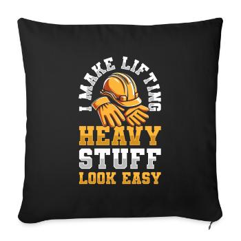 Construction worker - Sofa pillowcase 17,3'' x 17,3'' (45 x 45 cm) - black - Front
