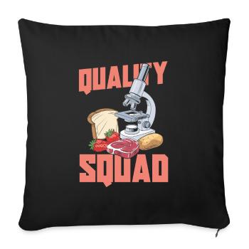 Cadre des techniciens en alimentation - Housse de coussin décorative 45 x 45 cm - noir - Devant