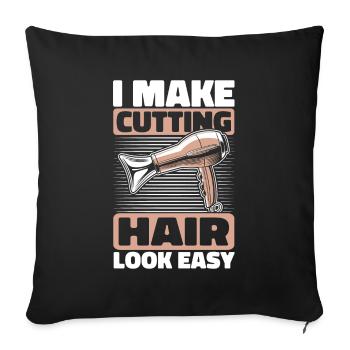 Hairdresser Hairstylist - Sofa pillowcase 17,3'' x 17,3'' (45 x 45 cm) - black - Front