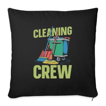 Cleaner Team - Sofa pillowcase 17,3'' x 17,3'' (45 x 45 cm) - black - Front