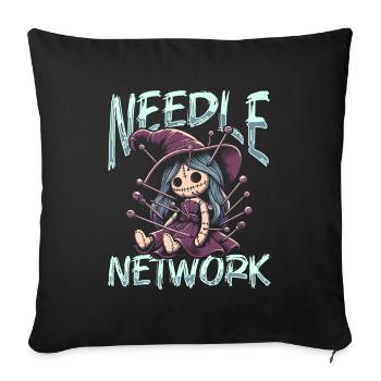 Équipe d’acupuncteurs - Housse de coussin décorative 45 x 45 cm - noir - Devant