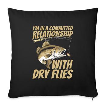 Fly Fishing Fishing - Sofa pillowcase 17,3'' x 17,3'' (45 x 45 cm) - black - Front