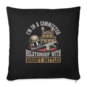 L’airsoft - Housse de coussin décorative 45 x 45 cm - noir - Devant