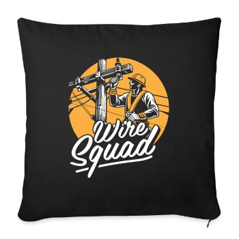 Lineman Squad - Sofa pillowcase 17,3'' x 17,3'' (45 x 45 cm) - black - Front