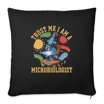 Microbiologiste - Housse de coussin décorative 45 x 45 cm - noir - Devant