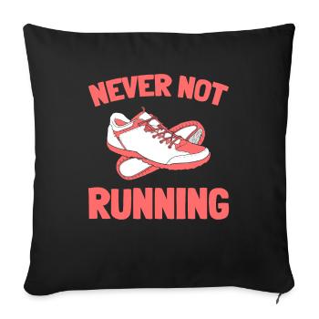 Xc Runner Course de cross-country - Housse de coussin décorative 45 x 45 cm - noir - Devant