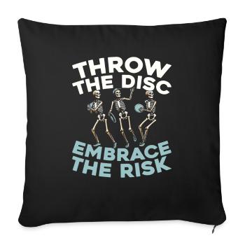 Frisbee Golf Disc Golf - Sofa pillowcase 17,3'' x 17,3'' (45 x 45 cm) - black - Front