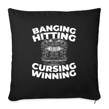 Frisbee Golf Disc Golf - Sofa pillowcase 17,3'' x 17,3'' (45 x 45 cm) - black - Front