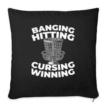 Frisbee Golf Disc Golf - Sofa pillowcase 17,3'' x 17,3'' (45 x 45 cm) - black - Front