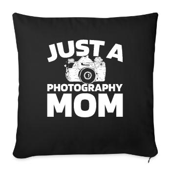 Photographe Appareil photo - Housse de coussin décorative 45 x 45 cm - noir - Devant