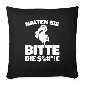 Flamingo, tais-toi, s’il te plaît - Housse de coussin décorative 45 x 45 cm - noir - Devant