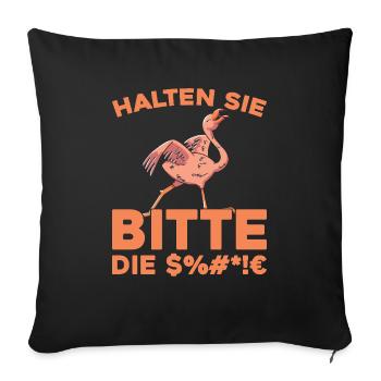 Flamingo, tais-toi, s’il te plaît - Housse de coussin décorative 45 x 45 cm - noir - Devant