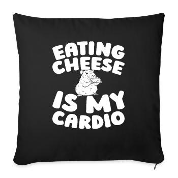 Cheese Cheesemaker Funny Cardio Quote - Sofa pillowcase 17,3'' x 17,3'' (45 x 45 cm) - black - Front