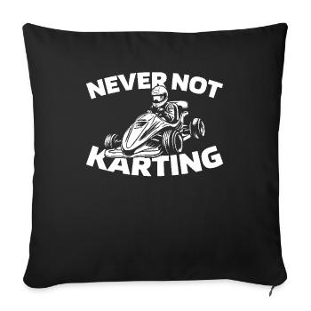 Go Kart Karting Kart Driver - Sofa pillowcase 17,3'' x 17,3'' (45 x 45 cm) - black - Front
