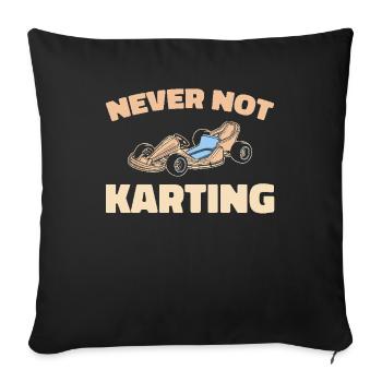 Go Kart Karting Kart Driver - Sofa pillowcase 17,3'' x 17,3'' (45 x 45 cm) - black - Front