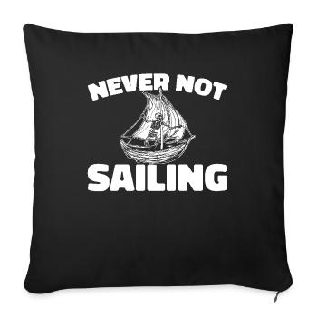 Voilier Voilier - Housse de coussin décorative 45 x 45 cm - noir - Devant