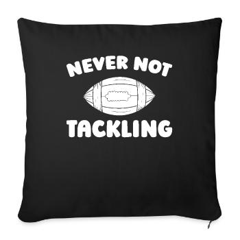 Football américain - Housse de coussin décorative 45 x 45 cm - noir - Devant