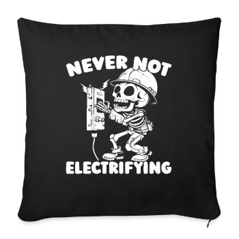 Électricien Électronicien Technicien en Electronique - Housse de coussin décorative 45 x 45 cm - noir - Devant